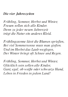 Die vier Jahreszeiten - Gedicht: Die vier Jahreszeiten